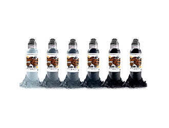 Dynamic Color Grey Wash Tattoo Ink Gray Wash Set 20 40 60 80 Greywash Bottles Graywash Black (Grey Wash 4oz Set)