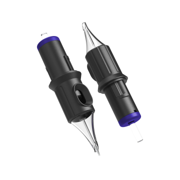 Box of 20 Ghost Black Needle Cartridges - Round Liner Long Taper