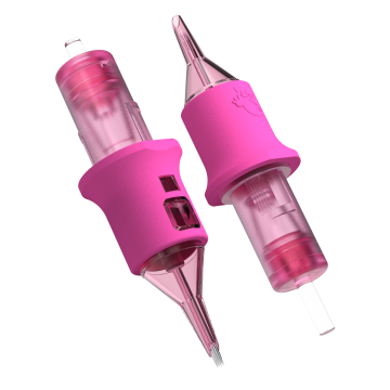 Box of 20 Ghost Pink Needle Cartridges - Round Liner Long Taper