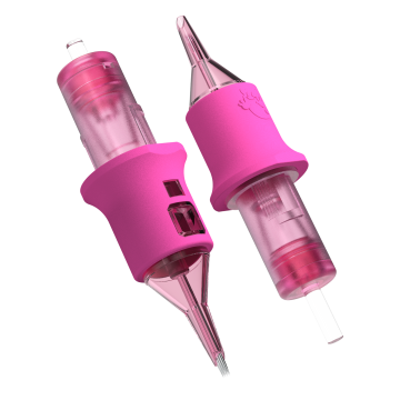 Box of 20 Ghost Pink Needle Cartridges - Round Shader Long Taper