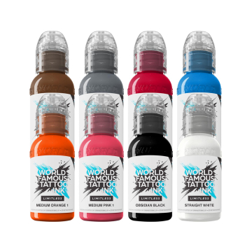 World Famous Limitless Tattoo Ink - Primary Colours Set 2 - 8x 30ml - Reduced