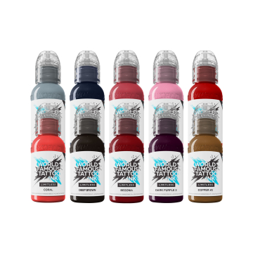 World Famous Limitless Tattoo Ink - Colour Bundle 2 - 10x 30ml - Reduced