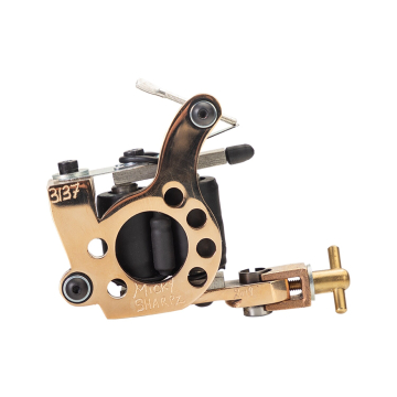 Micky Sharpz - Bronze T Dial Tattoo Machine - Colour / Shader Micky Sharpz - Bronze T Dial Tattoo Machine - Colour / Shader