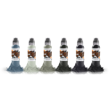 Complete Set of 6 World Famous Ink Muted Storms Set 30ml (1oz)