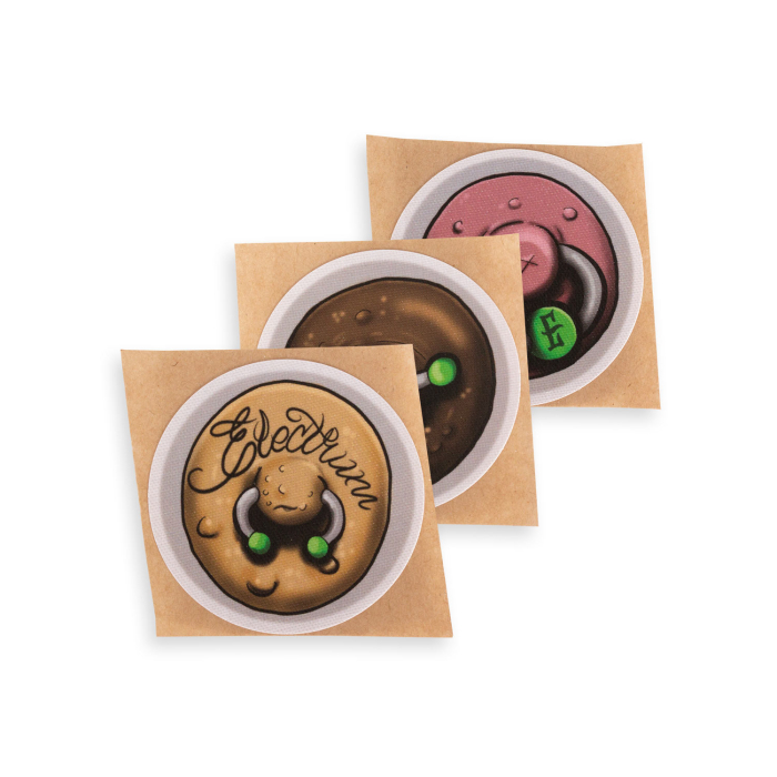 Perky Pasties nipple covers set with artistic donut design packaging