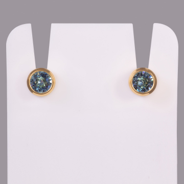 Studex Regular Regular March Aquamarine Bezel - Gold Plated