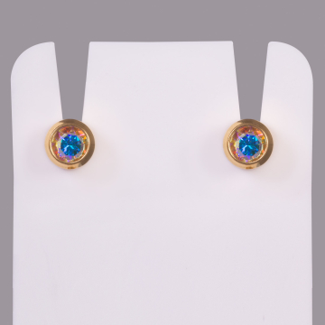 Studex Regular Rainbow Crystal Bezel - Gold Plated