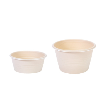 100 percent biodegradable rinse cups in small and large sizes on white background