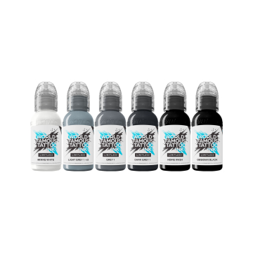 World Famous Limitless Tattoo Ink - Thomas Carli Jarlier Noire Ink Set v2 - 6x 30 ml