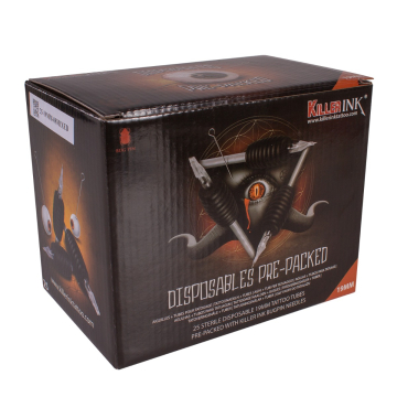 Mixed Box of 25 Killer Ink Disposable Grip / Tip 19mm Tubes Pre-Packed with Bug Pin 0.25MM Needles