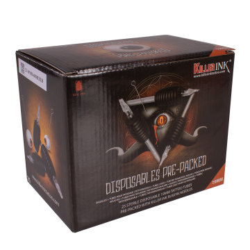 Mixed Box of 25 Killer Ink Disposable Grip / Tip 19mm Tubes Pre-Packed with Precision 0.35MM Needles