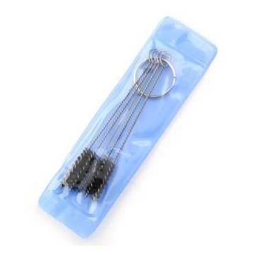 Tattoo Tip Brush set with black bristles in blue plastic packaging