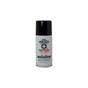 Ink-eeze Tattoo Spray 150ml can for tattoo seal and healing with instant protection.