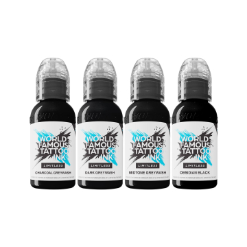 World Famous Limitless Tattoo Ink - Lining and Shading Set - 4x 30ml - Reduced
