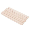 Pack of 100 wooden tongue depressors stacked evenly on a white background.