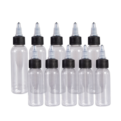 Pack of 5 Plastic Tattoo Ink Bottles (multiple sizes)