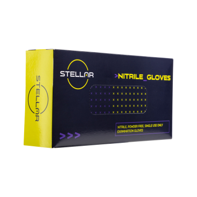 Box of 100 Stellar Nitrile Black Gloves