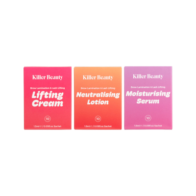 Killer Beauty Vegan Lash Lift Brow Lamination 1.5 ml Sachets Steps 1-3 (30 Sachets)