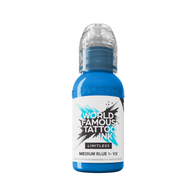 World Famous Limitless Tattoo Ink - Medium Blue 1 v2 30ml