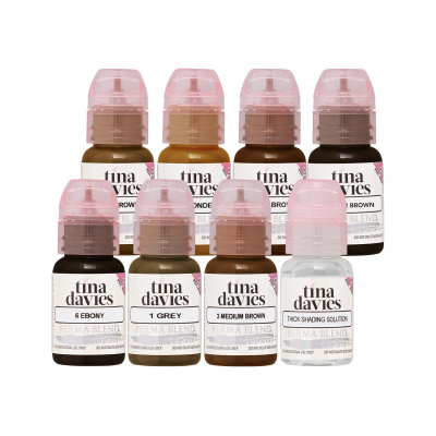 Perma Blend - Tina Davies' I Love Ink Eyebrow Collection -  Complete Set of 8 Bottles (15 ml)
