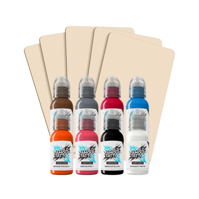 Practice Bundle 2 - Expired Ink - World Famous Limitless Primary Colours 8x 30 ml with 5 Practice Skins