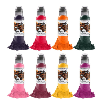 Complete Set of 8 World Famous Ink Ryan Smith Flower Set 30ml (1oz)