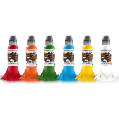 Complete Set of 6 World Famous Ink Simple Colour Set 30ml (1oz)