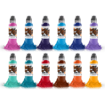Complete Set of 12 World Famous Ink Primary Colour Set #2 30ml (1oz)