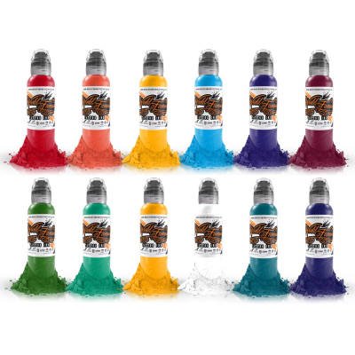 Complete Set of 12 World Famous Ink Primary Colour Set #3 30ml (1oz)
