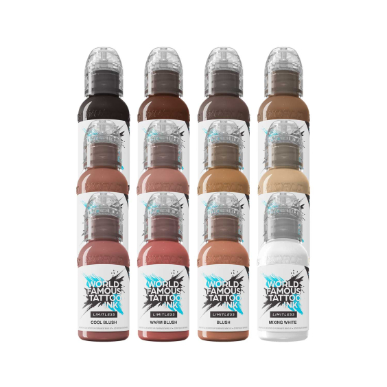 World Famous Limitless Tattoo Ink - Pink Ribbon Set - 12x 30ml - Reduced