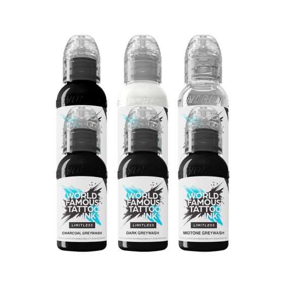 World Famous Limitless Tattoo Ink - Dark Set - 6x 30ml - Reduced