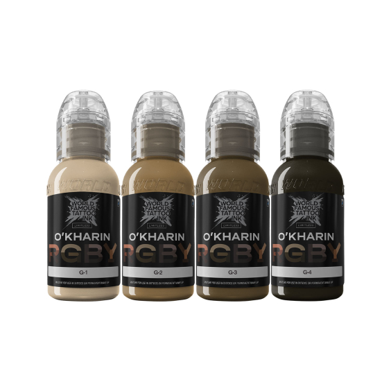 World Famous Limitless Tattoo Ink - Sasha O'kharin RGBY Green Set - 4x 30ml - Reduced