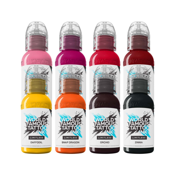 World Famous Limitless Tattoo Ink - Ryan Smith Flower Set - 8x 30ml - Reduced