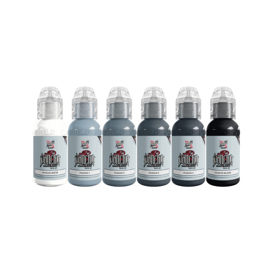 World Famous Limitless Tattoo Ink - A.D. Pancho Pastel Set - 6x 30ml