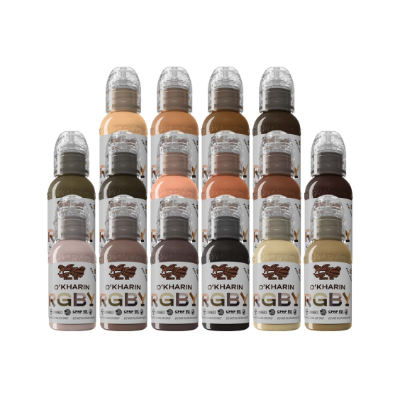 Complete Set of 16 World Famous Ink Sasha O'Kharin RGBY Set - 16x 30 ml (1 oz)