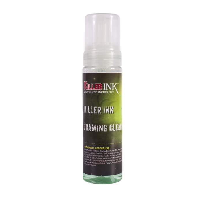 Killer Ink Anti-Bacterial Foaming Cleanse 200ml bottle with pump dispenser