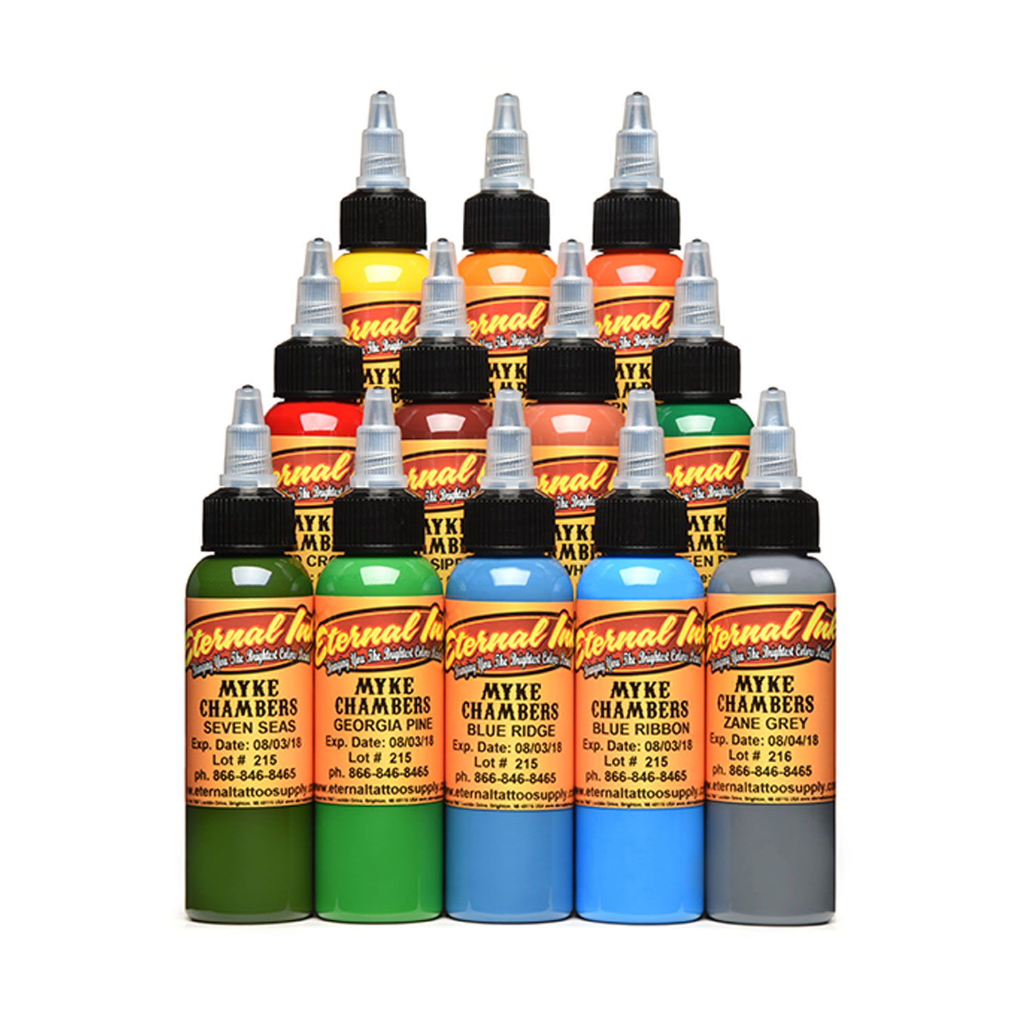 Complete Set of 12 Eternal Ink Myke Chambers Set 30 ml (1oz) Killer