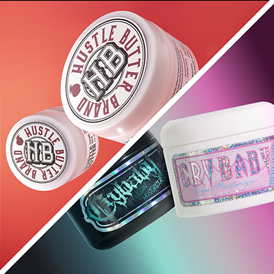 A close-up of Hustle Butter Deluxe and Crybaby / Gothbaby tattoo aftercare