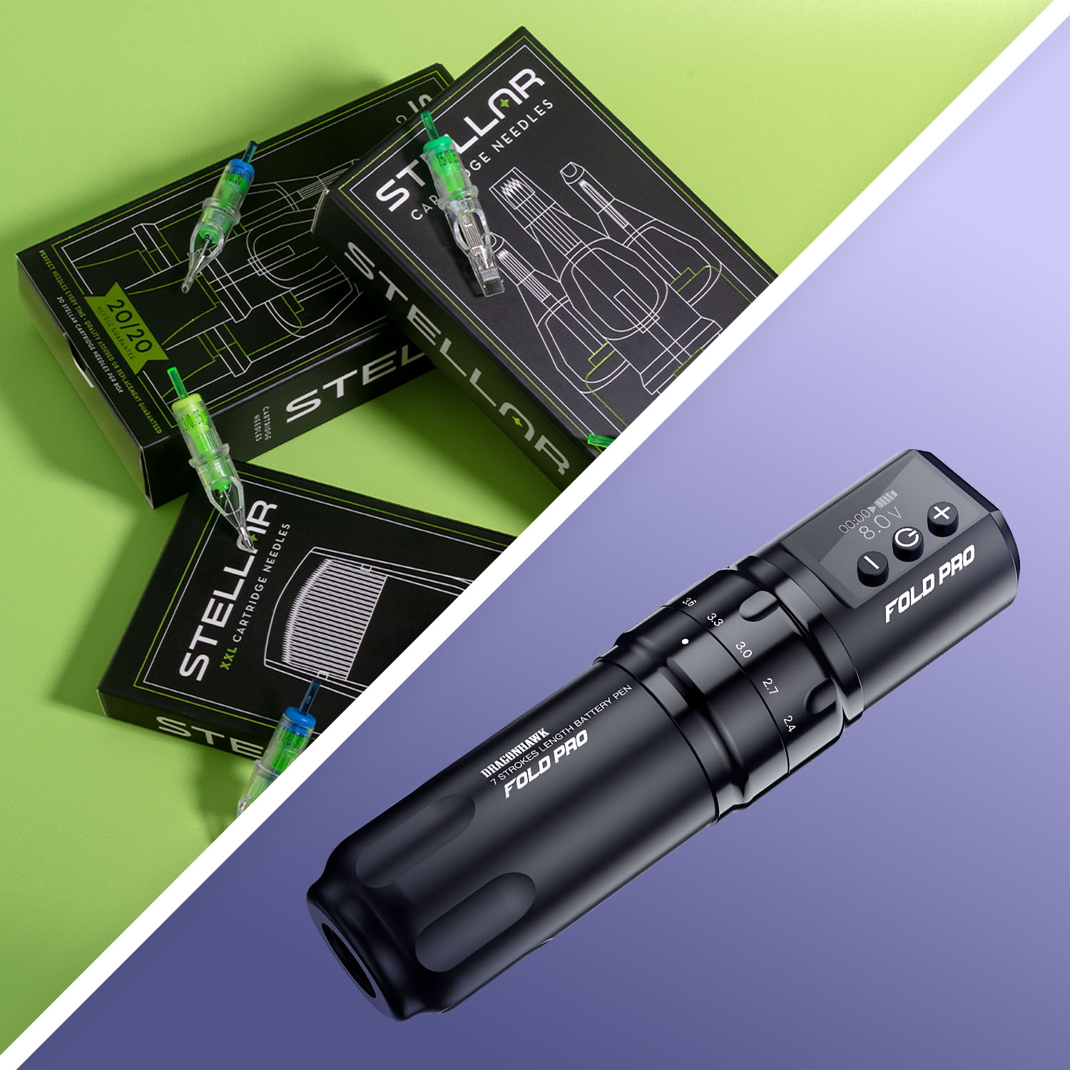 Boxes of Peak Stellar cartridges and the Dragonhawk Fold Pro machine