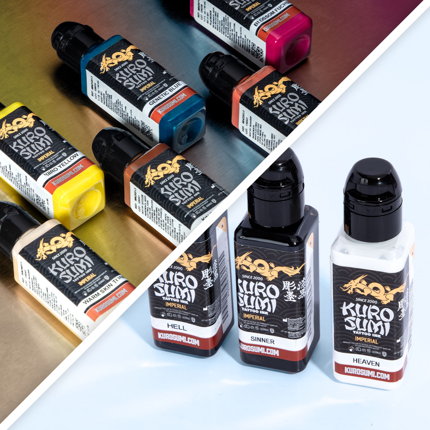Bottles of Kuro Sumi tattoo ink