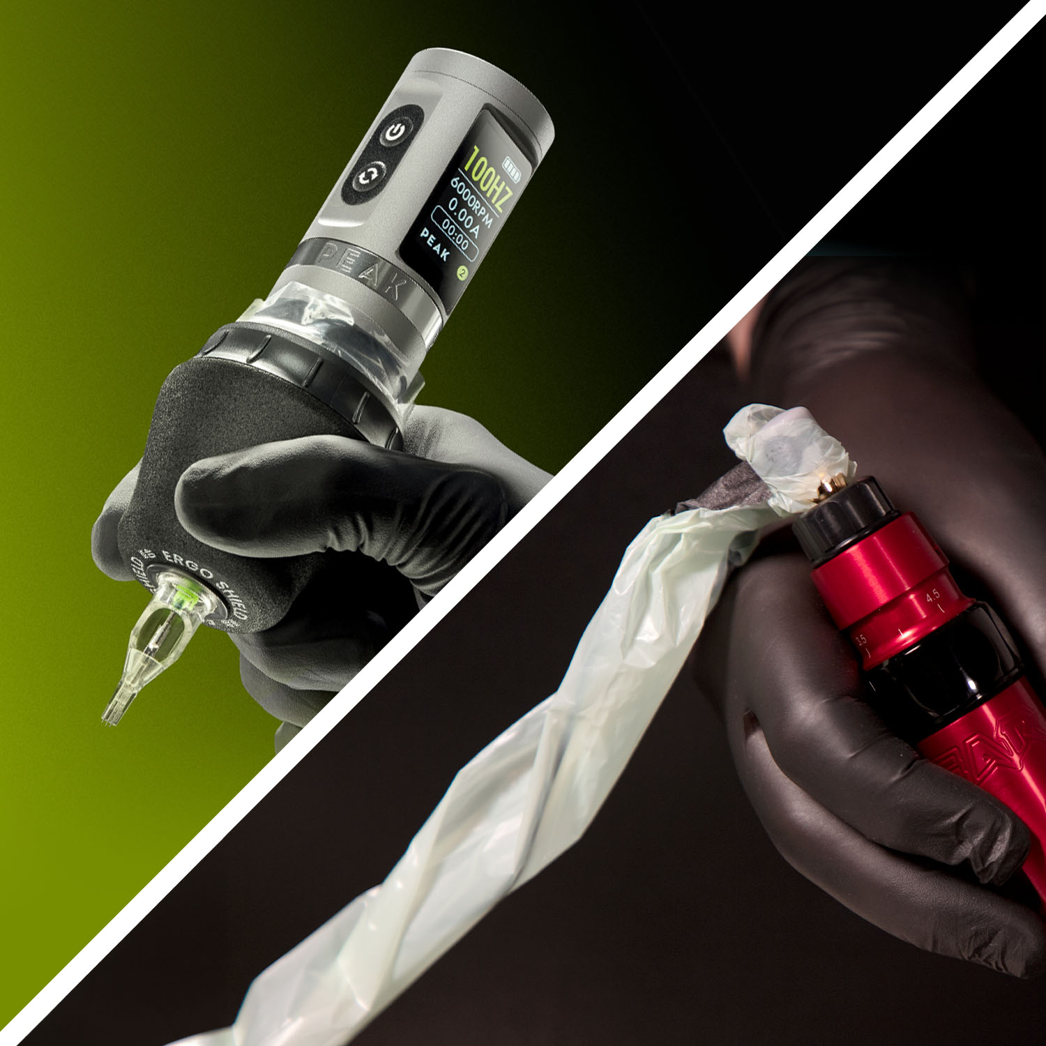A wireless tattoo machine and wired machine